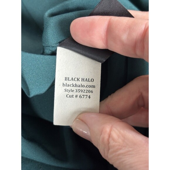 Black Halo Simona Cocktail Sheath Dress Green 12 Flutter Kimono Sleeve Midi - Picture 7 of 12